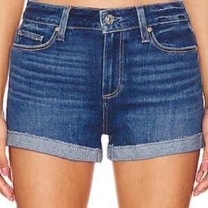 Paige Premium Denim Jimmy Jimmy Short Cut Off Blue Jean Short Raw Edge Cuffed 28